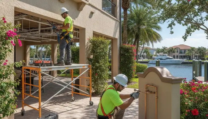 Plumber repairing a pipe in Saint Petersburg, FL for residential plumbing repair service