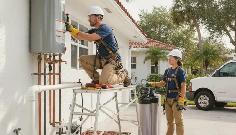 Plumber repairing pipes in Saint Petersburg, FL for fast plumbing repair service