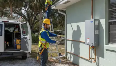 Plumber repairing a pipe in Saint Petersburg, FL for residential plumbing service