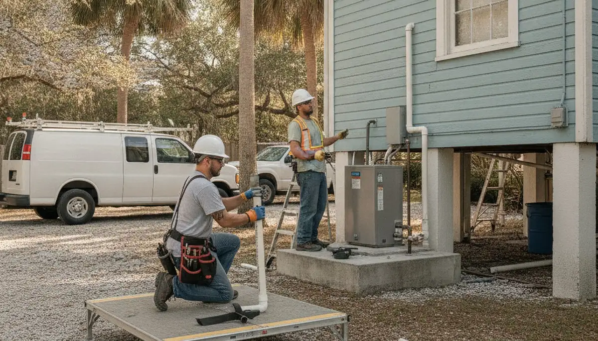 Plumber repairing a pipe in Saint Petersburg, FL for plumbing repair service