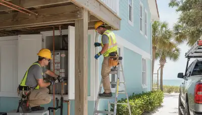 Plumber repairing a pipe in Saint Petersburg, FL for local plumbing repair service