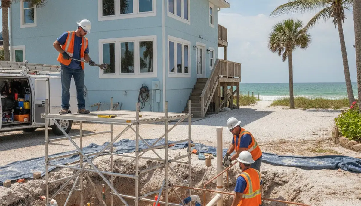 Plumber repairing a pipe in Saint Petersburg, FL for plumbing repair service