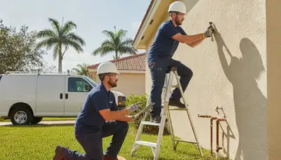 Plumbers servicing a plumbing repair in Saint Petersburg, FL