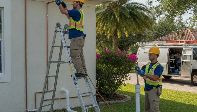 Plumber repairing a leak in Saint Petersburg, FL for plumbing repair service