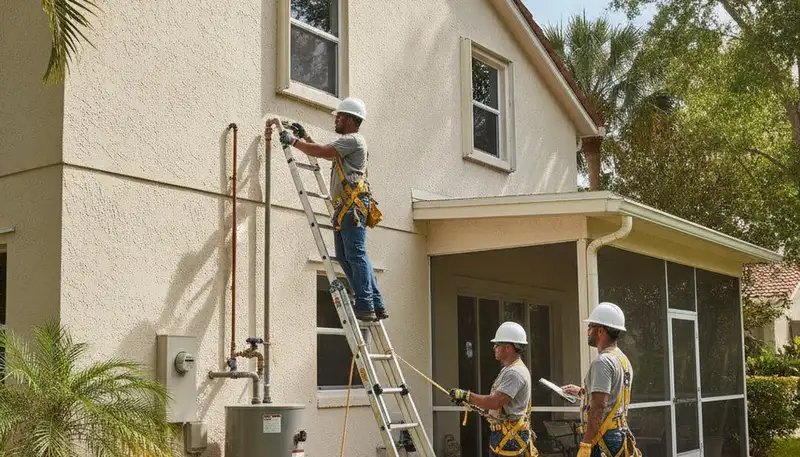 Plumber repairing a pipe in Saint Petersburg, FL for plumbing repair service