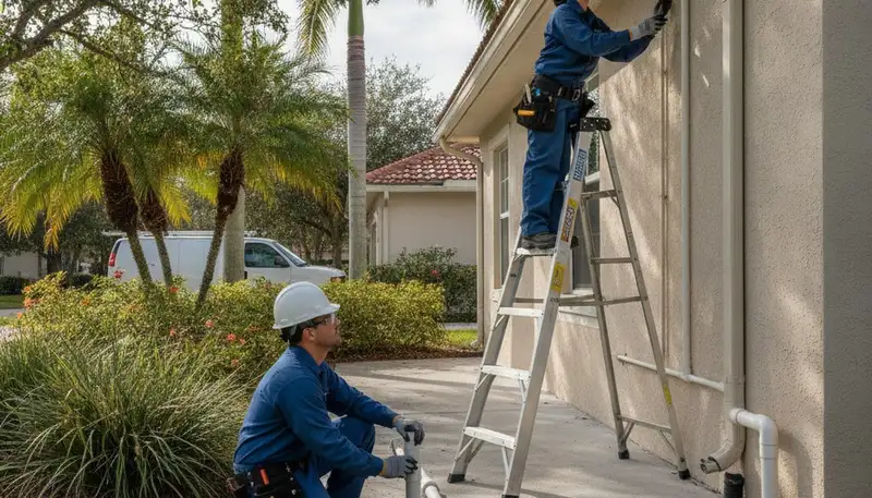 Plumber repairing a sink in Saint Petersburg, FL for residential plumbing service