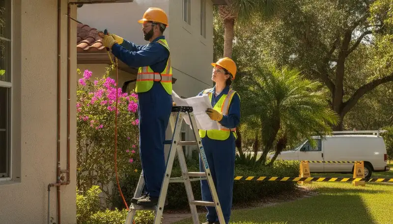 Plumber repairing sink pipe in Saint Petersburg, FL for fast plumbing repair service