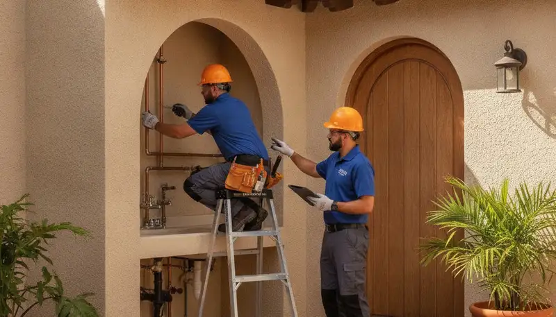 Plumber repairing a pipe in Saint Petersburg, FL for fast plumbing repair service