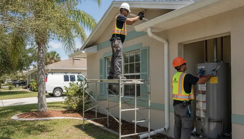 Plumber repairing a leak in Saint Petersburg, FL for residential plumbing service