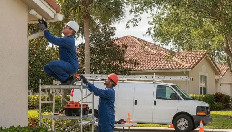 Plumber repairing pipe in Saint Petersburg, FL for plumbing repair service