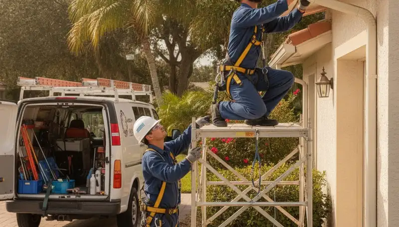 Plumber repairing a leak in Saint Petersburg, FL for a local plumbing service