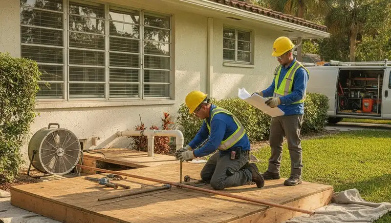 Plumber repairing a pipe in Saint Petersburg, FL for reliable plumbing service