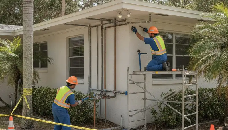 Plumber repairing a leak in Saint Petersburg, FL for reliable plumbing repair service