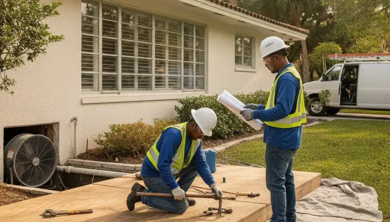 Plumber repairing a pipe in Saint Petersburg, FL for fast plumbing repair service