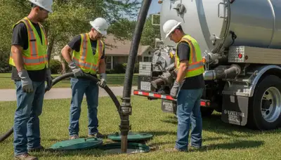 Septic pumping service truck for Saint Petersburg, FL homes with professional plumbing repair support