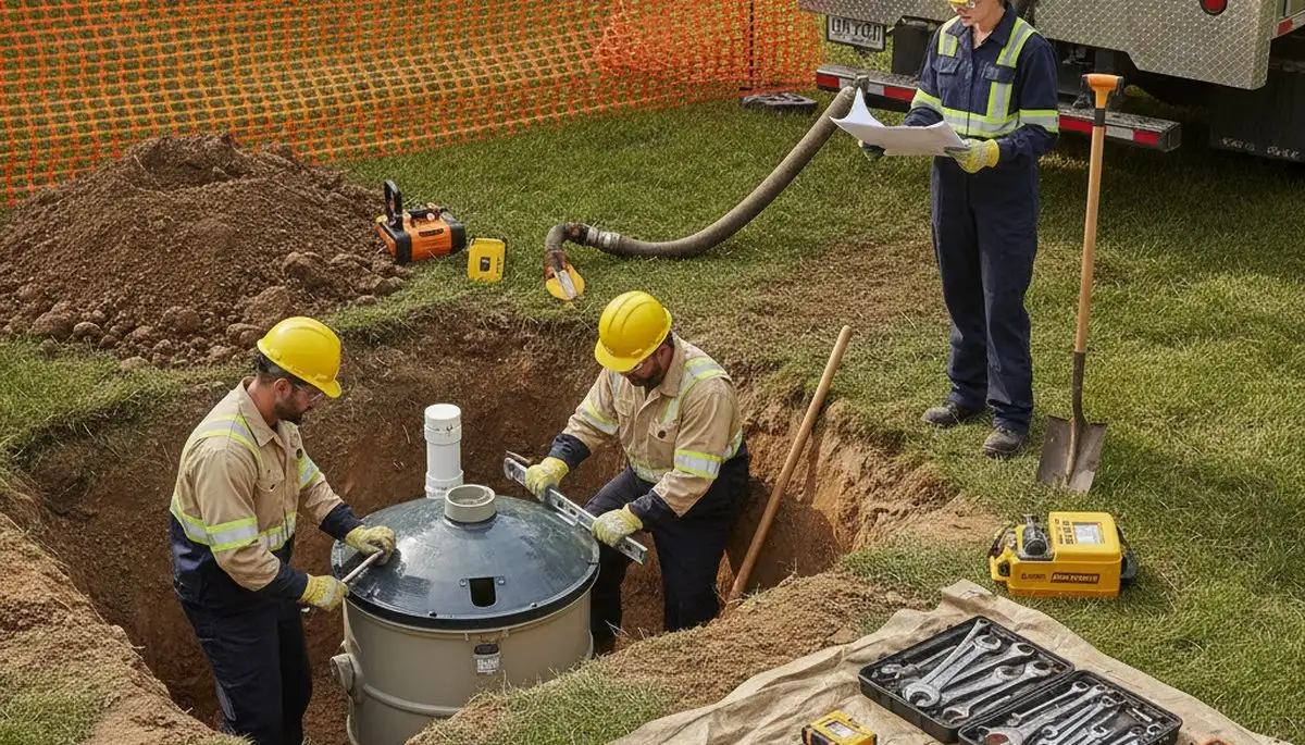 Septic repair service truck for Saint Petersburg, FL plumbing repair